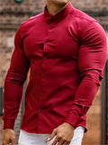 themeisles Muscle Fitness Brothers Men's Business Shirt Non Iron Wrinkle Resistant White Shirt Men's Long Sleeve Shirt
