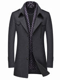 themeisles Men's Winter Coat Wool Coat Overcoat Business Casual Winter Wool Outerwear Clothing Apparel Notch lapel collar