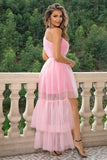 themeisles One-Shoulder Sleeveless High-Low Dress