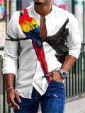themeisles Round Neck Print Men's Long Sleeve Shirt Casual Shirt White S M L XL 2XL 3XL