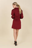 themeisles Satin collared wrap mini dress
