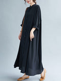 themeisles Original Solid Round-Neck Shirts Dress