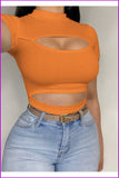 Themeisles Popular Pure Color Hollowed Out Women's T-Shirt FW6431