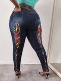 Themeisles Popular Colorful Cross Tie-Wrap Jeans