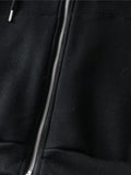 Themeisles Popular Contrast Color Plush Hoodie Loose Coat