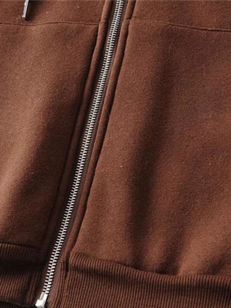 Themeisles Popular Contrast Color Plush Hoodie Loose Coat