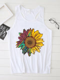 Themeisles Popular Flower Print Loose Tank Top