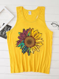 Themeisles Popular Flower Print Loose Tank Top