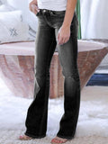 Themeisles Popular Hole High Waist Bootcut Denim Jeans