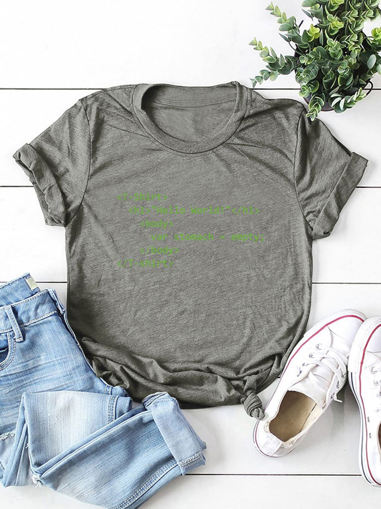 Themeisles Popular Letter Short Sleeve Plus Size Tee