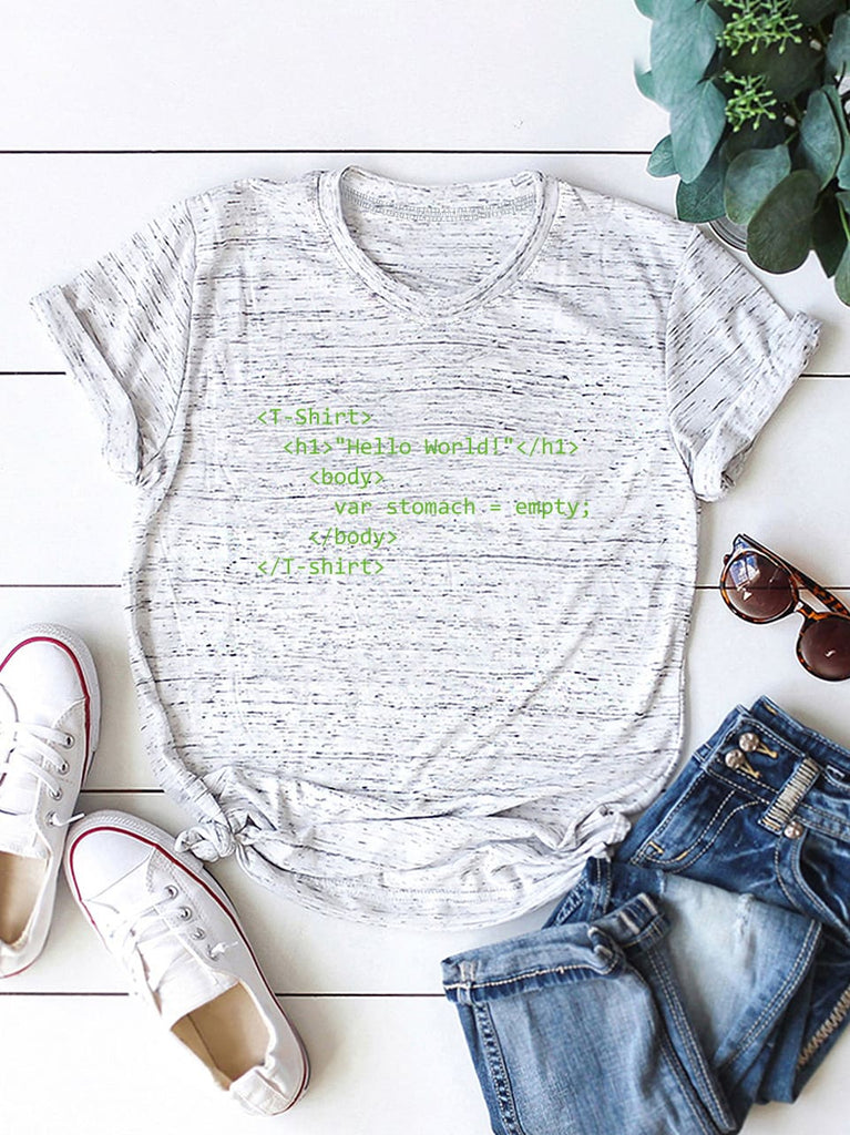 Themeisles Popular Letter Short Sleeve Plus Size Tee