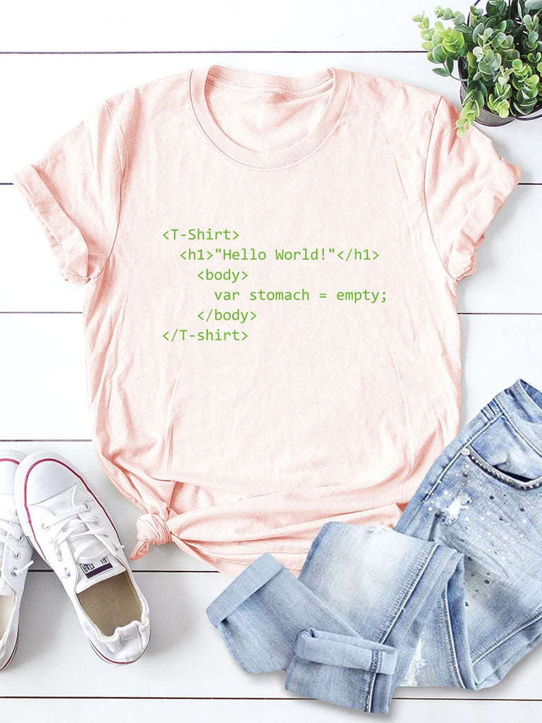 Themeisles Popular Letter Short Sleeve Plus Size Tee