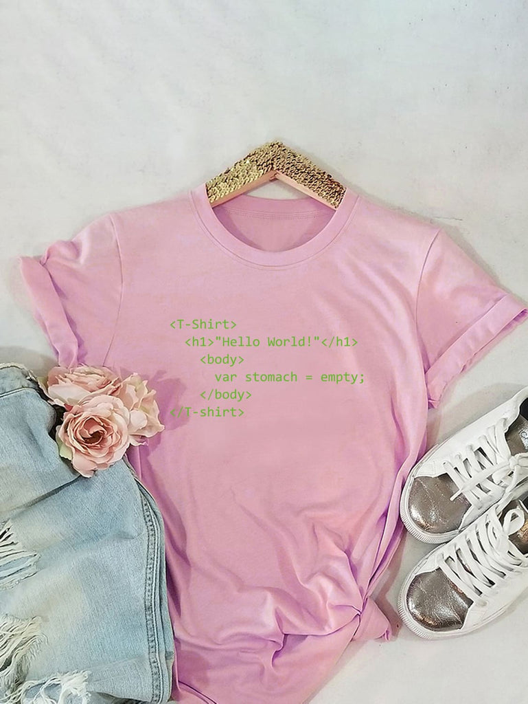 Themeisles Popular Letter Short Sleeve Plus Size Tee