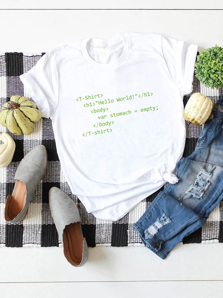 Themeisles Popular Letter Short Sleeve Plus Size Tee