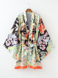 Themeisles Popular Multiple Print Lace Up Kimono