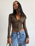 Themeisles Popular Print Zipper Polo Collar T Shirt