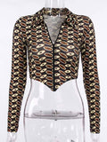 Themeisles Popular Print Zipper Polo Collar T Shirt